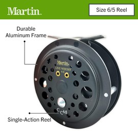 Martin Fly Fishing Caddis Creek Single Action Rim Control Fly Fishing Reel (Size 5/6)
