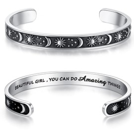 SAM & LORI Gifts for Teens Birthday Gift Ideas Stuff Cute Things Teenage Bracelet Jewlery 13 Year Old Women Daughter Best Friends Cuff Graduation Her Confirmation Beautiful You Can Do Amazing Things