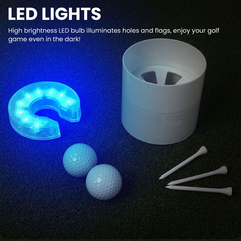 LED Night Golf Hole Lights 5 Colors Adjustable Light Up