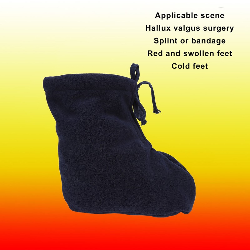 Men Women Cast Sock Dark Blue Soft Fleece Thick Adjustable