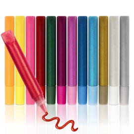SOL 12pk Glitter Glue Pens for Crafting – 12 Sparkling Shades to Brighten, Stick & Shine, Washable Glitter Glue Pens for Kids Crafting, Scrapbooking, Card & Poster Making, Craft Set for Kids & Adults