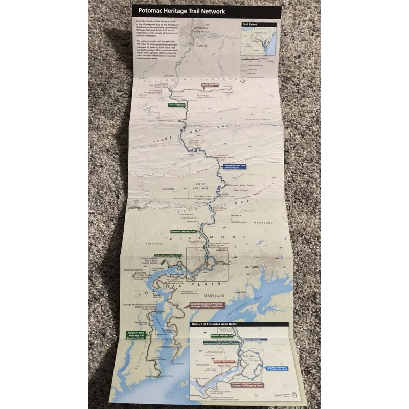 Potomac Heritage National Scenic Trail Park Unigrid Brochure Map Washington