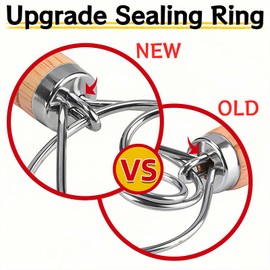 Maxjoy Danish Dough Whisk for Sourdough Bread Baking - Stainless Steel Hook with Wooden Handle