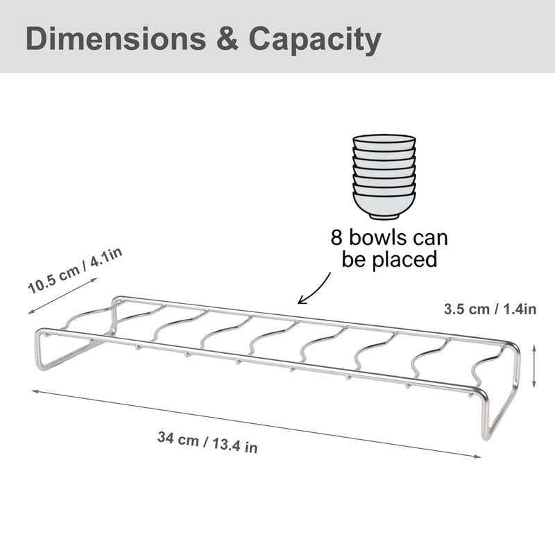 IMEEA Small Bowl Organizer for Cabinet 304 Stainless Steel Rack