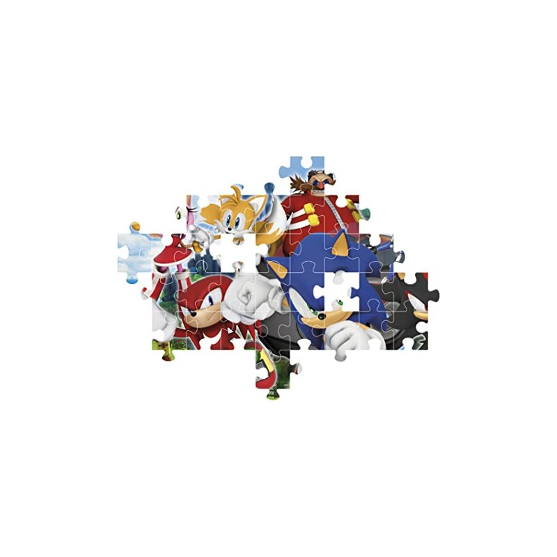 Clementoni 27159 Sonic Supercolor Sonic-104 Pieces-Jigsaw Puzzle for Kids Age