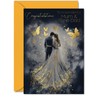 Mum & Step Dad Wedding Card - Gold Butterflies Happy