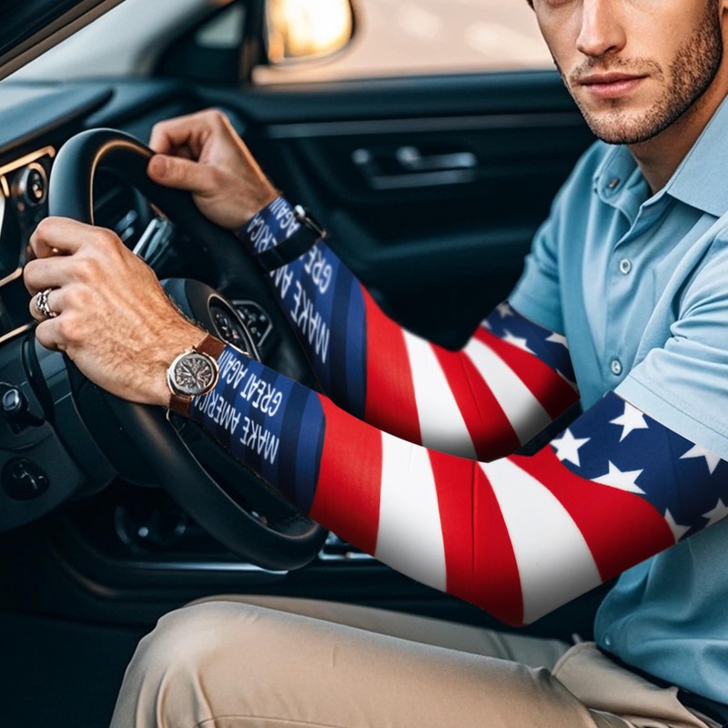 Bilymate USA Flag Cooling Arm Sleeves for Men & Women,
