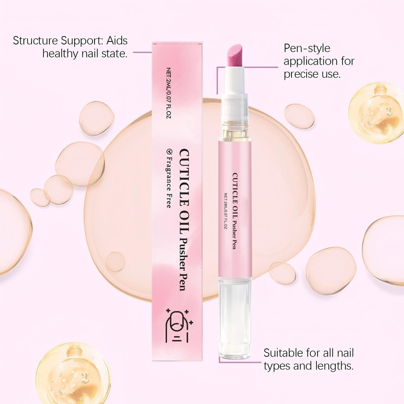 Ceramic Cuticle Pusher & Nail Oil Pen, 2-in-1 Nail Care