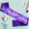 Novaflare It's My 50th Birthday Sash, Purple Silver Birthday Sash