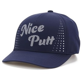 PGA TOUR Perforated Nice Putt Performance Adjustable Strapback Hat (US, Alpha, One Size, Peacoat)