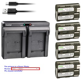 Kastar BP-511 Battery or Dual Slim Charger for Canon EOS 50D D30 D60 Kiss, Kiss Digital - 1 Charger + 2 Batteries