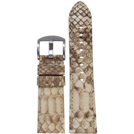 Panatime 26mm XL Panatime White Genuine Python Watch Band w MS For Panerai Radiomir 26/22