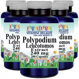 Polypodium Leucotomos Extract 240mg 5X200 Capsules by Vitamins Because