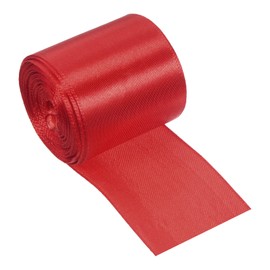 PATIKIL Finish Line Satin Ribbon 5cm 20m/65.6ft, Polyester Fabric Tape for Outdoor Athletics Sprint Running Race Sport, Red