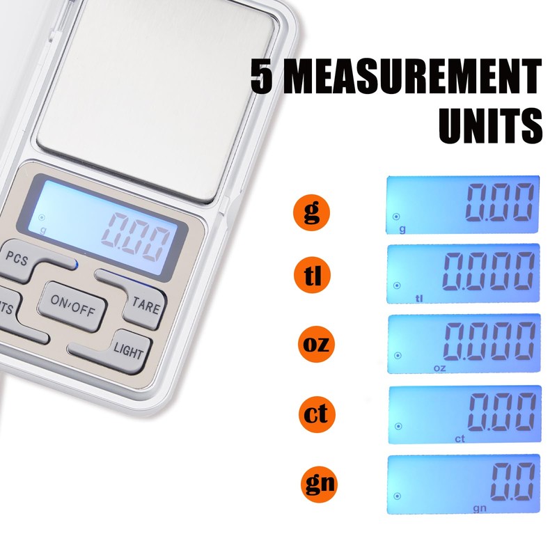 Precision Pocket Digital Gram Scale 500g x 0.01g With Tray