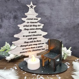 Pixie's Gifts Loved ones in Heaven What do they do? A Touching Tribute with Our Wooden Memorial Christmas Tree Set - Available in 5 Stunning Colors - Remembrance Gift (Grey wood effect)