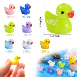 NO VACANY Mini Ducks Bulk,Tiny Ducks,Mini Resin Mushrooms Luminous Tiny Mushroom Bulk,Mini Resin Ducks Miniature Duck Figures Ornament Little Ducks for Home Decorations (140 Ducks)