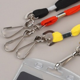 Student ID Card Holder Lanyard with Hook - Flat Neck Strap for Access Cards 1p Black 5ea