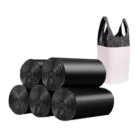 Small Black Trash Bags,Thicken Value 4 Gallon Trash Bag with Handle,100 Counts Small Garbage Bags Wastebasket Trash Can for Bathroom Bedroom Office Kitchen