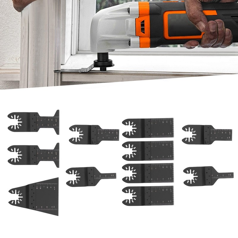 11PCS Oscillating Saw Blade Quick Release Carbon Steel Woodworking Straight