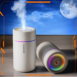 Genérico Difusor Inteligente para Auto – Humidificador USB con Luz LED y Aromaterapia – Ambientador para Coche con Aceites Esenciales – Aroma para Auto Portátil - Blanco