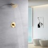 sumerain Brushed Gold Shower Faucet Set with 8 Inches Stainless