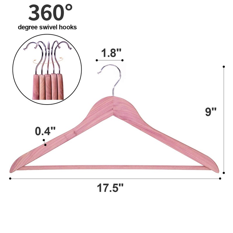 ELONG HOME American Red Cedar Hangers 20 Pack, Wooden Suit