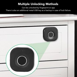 Fingerprint Cabinet Lock, Biometric Cabinet Password Lock with USB Key, Keyless Drawer Lock Furniture Privacy Lock for Cabinet Mailbox File Sauna Drawer School Lockers