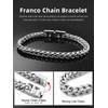 Mens Stainless Steel Franco Chain Bracelet 5MM Link Bracelets, Fold
