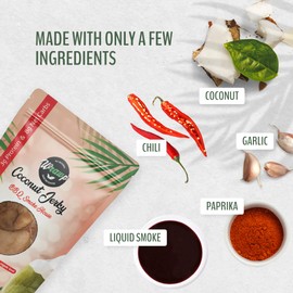 Wrawp Coconut Jerky | 100% Plant Based Vegan and Raw Coconut Meat Jerky | Gluten Free, Paleo, Vegetarian, and Vegan Jerky Strips (BBQ, Case Pack (8 Packs))