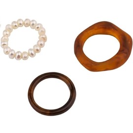 3Pcs Acrylic Rings Set for Women Girls Wide Thick Colorful Stackable Finger Knuckle Joint Ring Jewelry (Style 1, Pack of One)