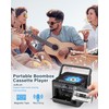 Boombox Cassette CD Player Bluetooth5.1 with 5000mAh Battery,5W Dual Stereo