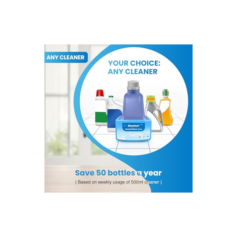 Bisenkud Refillable Bottle for Swiffer® Wet Jet™ Mop - 500ml