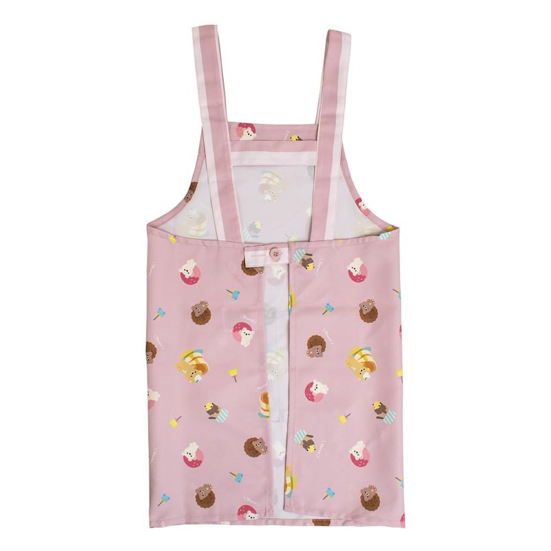 Salonge Rilakkuma Apron, For Children, Transfer, H-Shaped, Pink, 59.1 inches