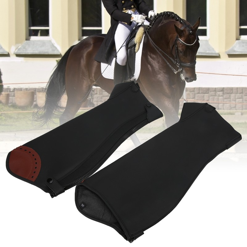 2Pcs Leather Half Chaps Equestrian Horse Riding Half Chaps Leg