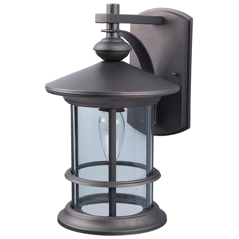 Canarm Treehouse 1-Light Outdoor Lantern, Bronze Finish Wall Mount with