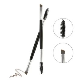 Brocha Doble Para Ceja Cepillo Pestañas 2 Cabezas Maquillaje