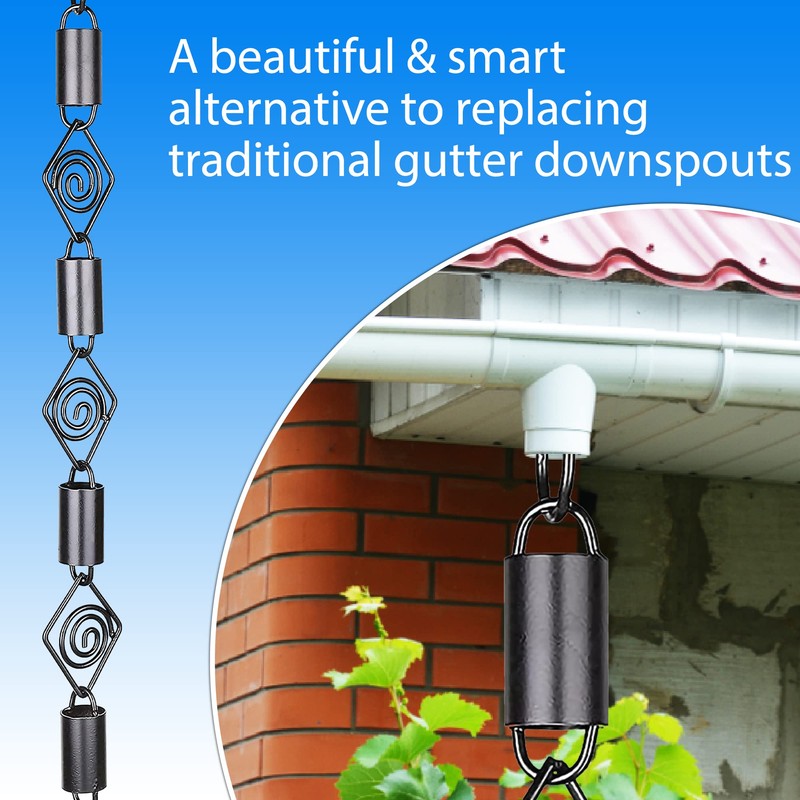 Rain Chains Pacific - Dimond Link Rain Chain 8.5 FT