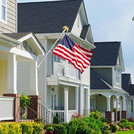 NQ 5 FT Flag Pole for Outside House with Eagle Topper, Stainless Steel Flag Pole with Flag Pole Holder, House Flag Pole Kit for Porch, Outdoor Flag Pole(Silver)