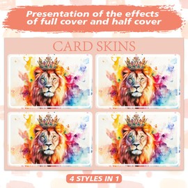 Peacoblue Credit Debit Card Skin Sticker Cover Colorful Crown Lion, Waterproof Scratch-Resistant and Attractive Card Decal Custom 4 Styles for Credit Debit Transportation Card