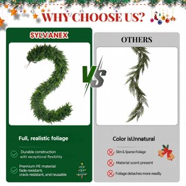 9FT Artificial Cedar Garland for Christmas Decoration
