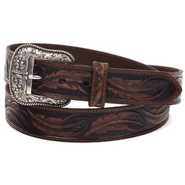 ARIAT Men's Feather Embosed Belt, Tan, 46