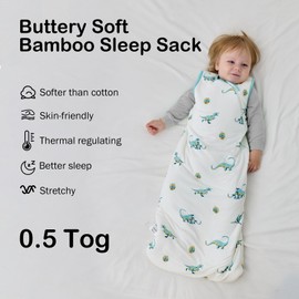BubblePanda Rayon Made from Bamboo Sleep Sack 2t-3t 0.5 Tog Soft Lightweight Toddler Sleep Sack 24-36 Months for Babies 2-Way Zipper Wearable Blanket Baby 3t