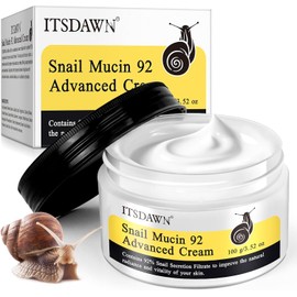 ITSDAWN Crema reparadora de mucina de caracol al 92% 100 g, crema hidratante facial reparadora para pieles secas y sensibles, todo tipo de pieles