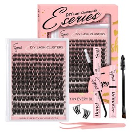 EYEVIS Lash Cluster Kit 144PCS Lash Extension Kit Individual Lashes Clusters 8-18MM with Lash Cluster Glue and Remover for DIY Eyelashes Extensions (Wispy Kit,8-18mm)