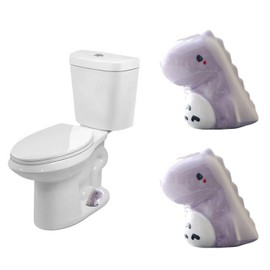 2 Pcs Ceramic Dinosaur Toilet Floor Bolt Caps, Cute Animal Toilet Bolt Covers Decorative,Toilet Bolt Cover for Bottom, Decorative Bathroom Toilet Bolt Easy Installation (Dinosaur-Purple)