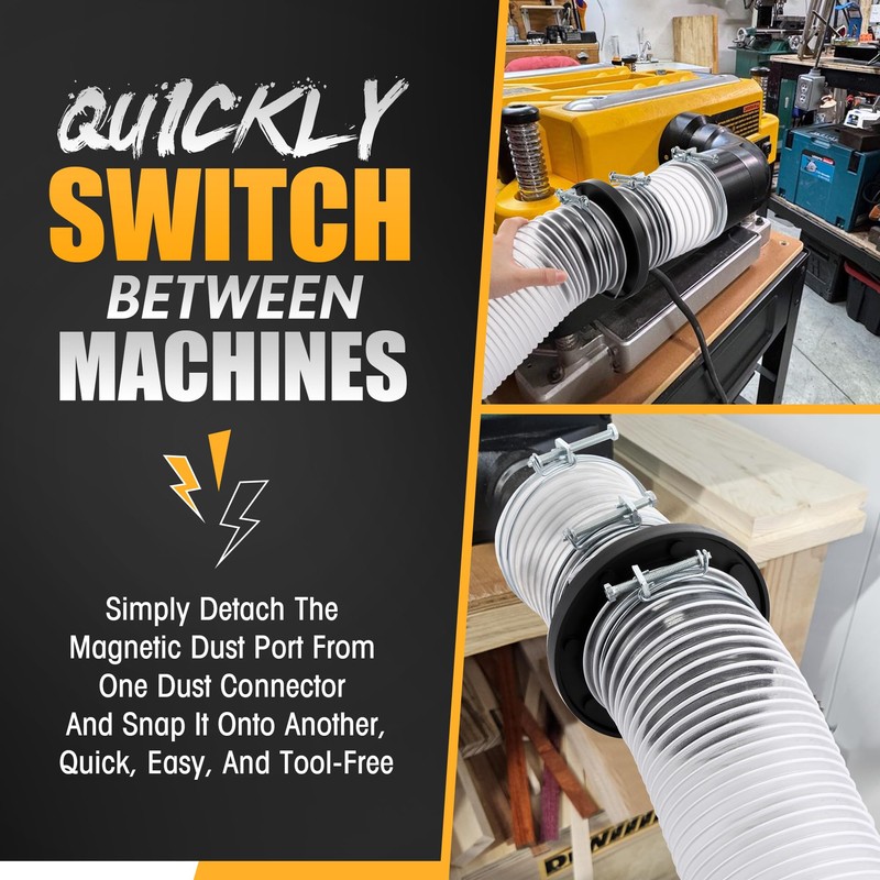 Saillong 4" Magnetic Dust Collector Fast Connect System – 10PC