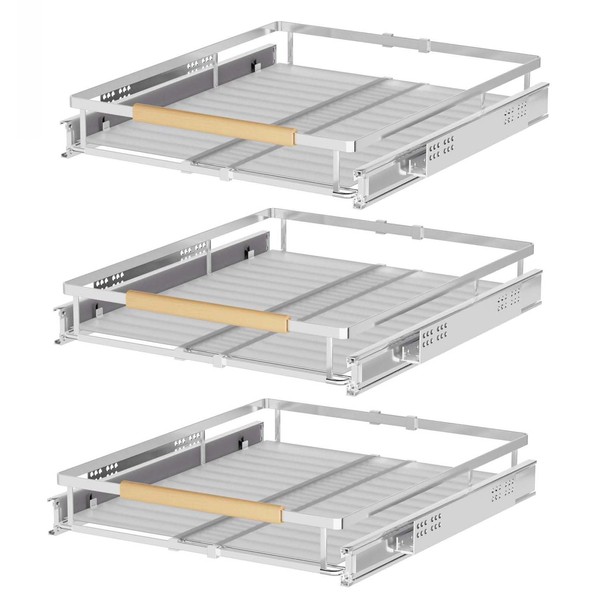 WEJIPP Pull Out Cabinet Drawer Organizer Expendable Sliding Shelf Stainless