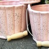 Darthome Pink Speckled Basket Pots Set Of 3 Ceramic Small