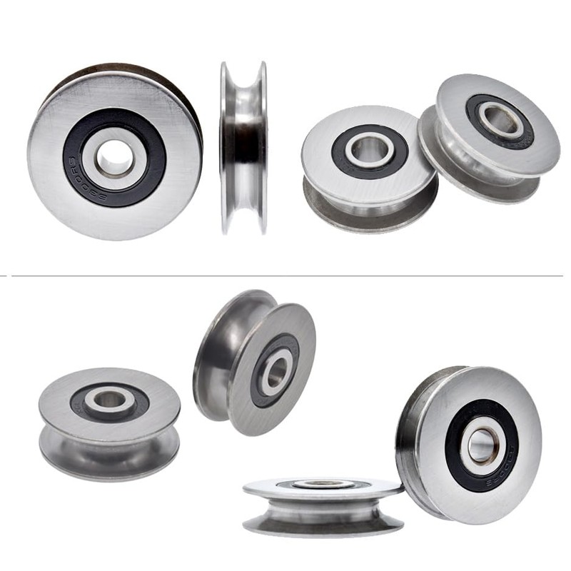 Stainless Steel Deep U-Groove Ball Bearing Pulley, Metal Pulley, Wheel
